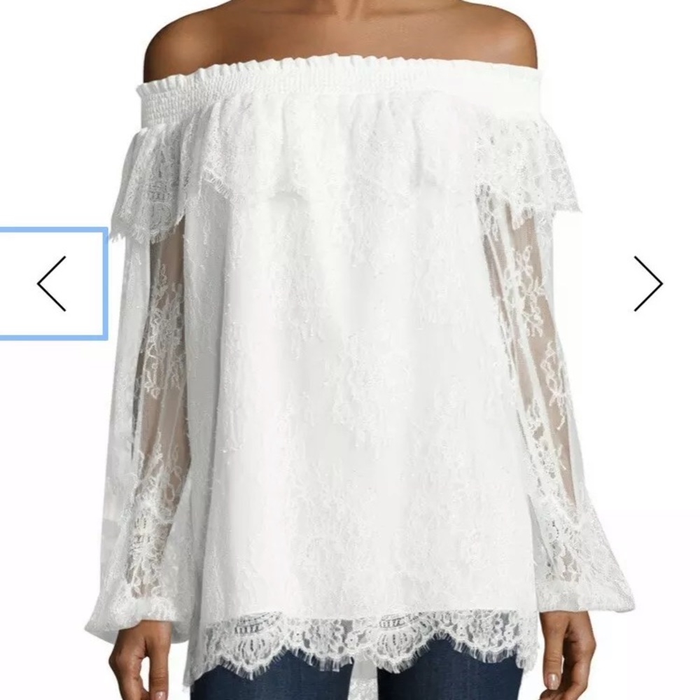 NWT $398 Kobi Halperin “Reese” Off Shoulder Top M